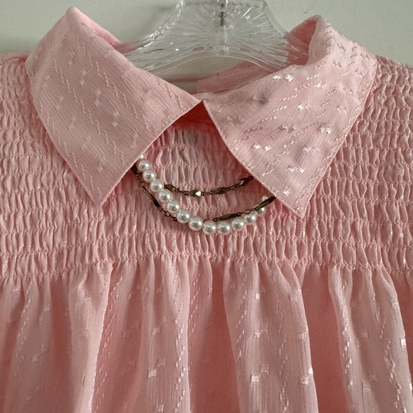 NILANI NWT Vintage Woman’s Pink Diamond Embroidered JewelryCollar Blouse-Size 10 - Picture 10 of 12